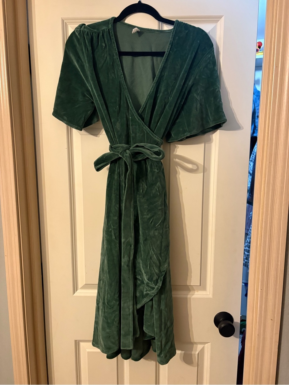 Kate Quinn Women’s Velour Wrap Dress - Green